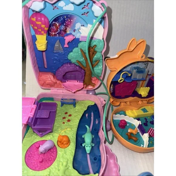 Polly Pocket Play Sets Koala Purse Corgi Dog Compact Playground Swing Garage - Picture 2 of 16